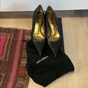 Dolce & Gabbana Black Heels with Gold Interior